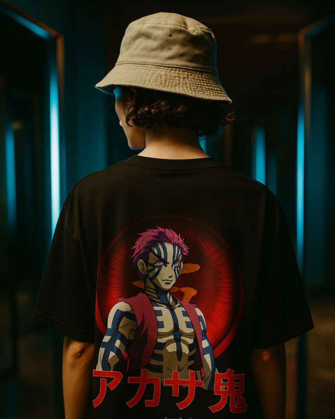 Akaza Demon Moon Oversized T-Shirt
